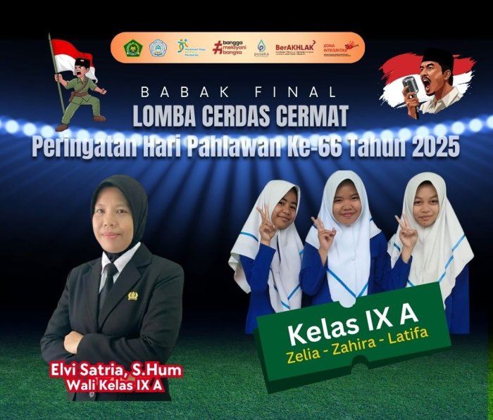 Kelas IX A Tunjuk Trio Finalis LCC Hari Pahlawan, Zahira Rajwa Putri Pimpin Tim ke Babak Penentuan
