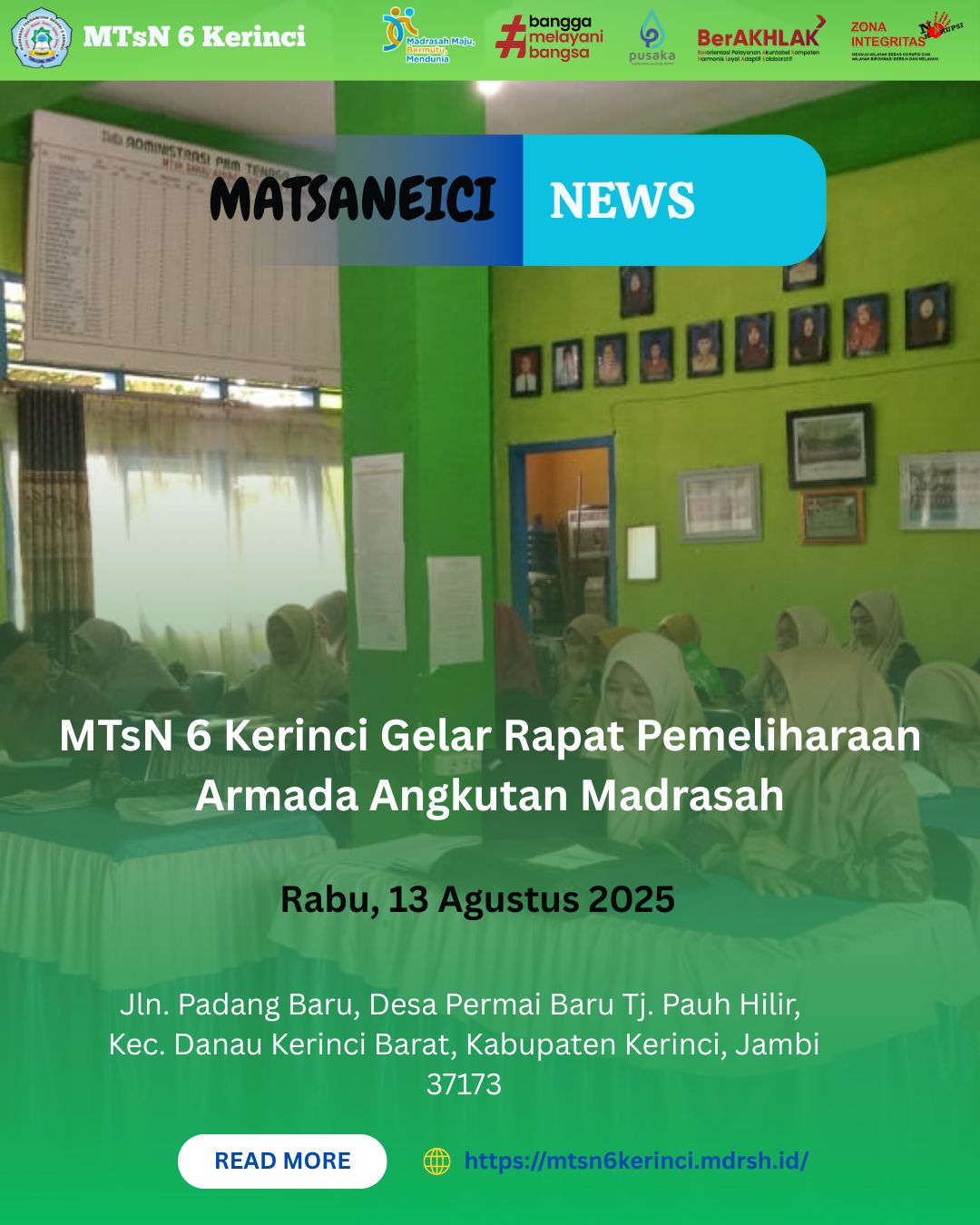 MTsN 6 Kerinci Gelar Rapat Pemeliharaan Armada Angkutan Madrasah MTsN 6 Kerinci Gelar Rapat Pemeliharaan Armada Angkutan Madrasah