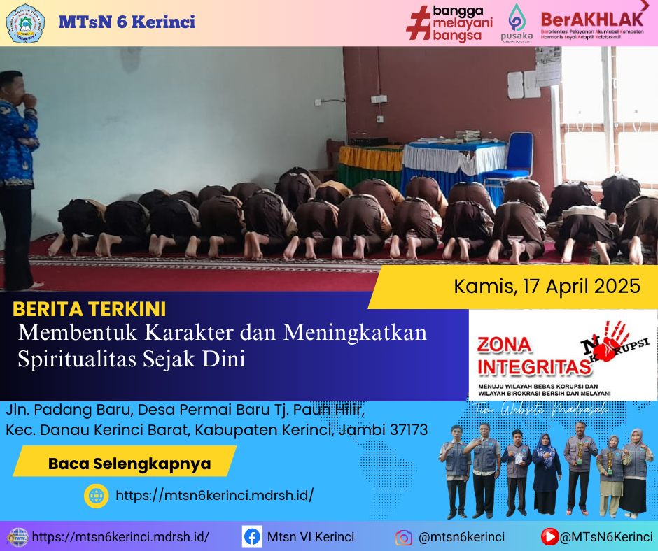Membentuk Karakter dan Meningkatkan Spiritualitas Sejak Dini Membentuk Karakter dan Meningkatkan Spiritualitas Sejak Dini