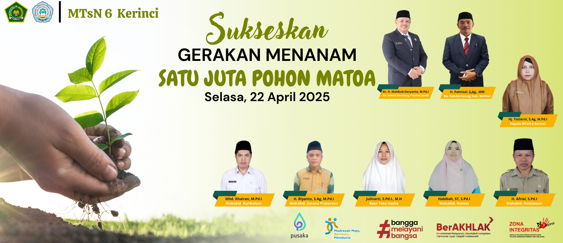 Sambut Hari Bumi, MTsN 6 Kerinci Siap Sukseskan Gerakan Menanam Satu Juta Pohon Matoa