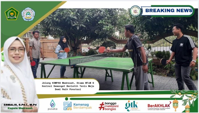 Jelang KOMPAS Madrasah, Siswa MTsN 6 Kerinci Semangat Berlatih Tenis Meja Demi Raih Prestasi Jelang KOMPAS Madrasah, Siswa MTsN 6 Kerinci Semangat Berlatih Tenis Meja Demi Raih Prestasi