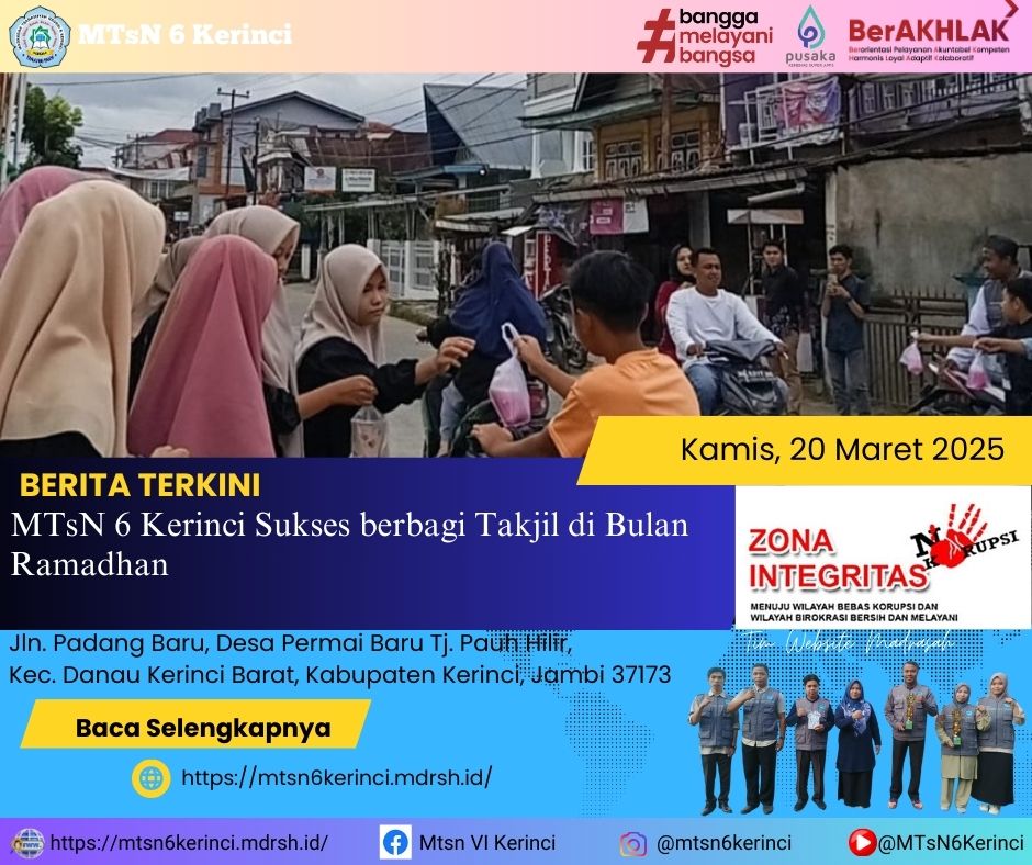 MTsN 6 Sukses Laksanakan Kegiatan Berbagi Takjil di Bulan Ramadhan MTsN 6 Sukses Laksanakan Kegiatan Berbagi Takjil di Bulan Ramadhan