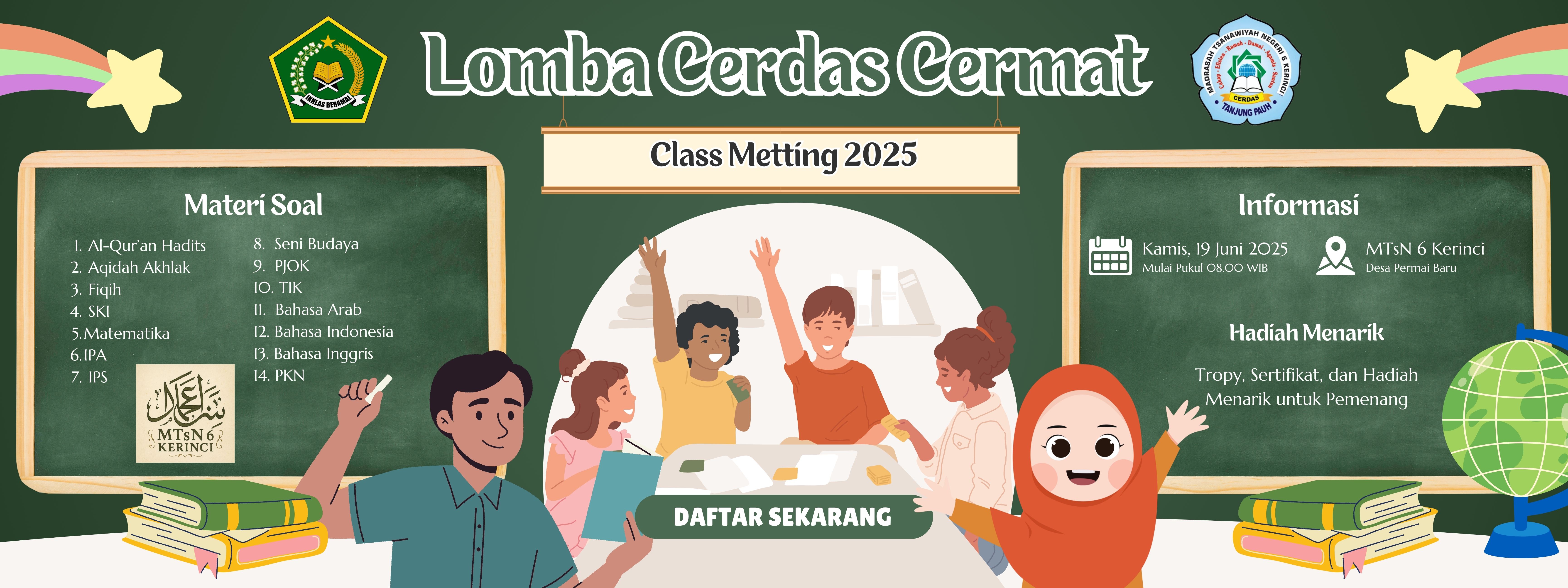Seru dan Edukatif! MTsN 6 Kerinci Gelar Lomba Cerdas Cermat pada Class Meeting Semester Genap 2025