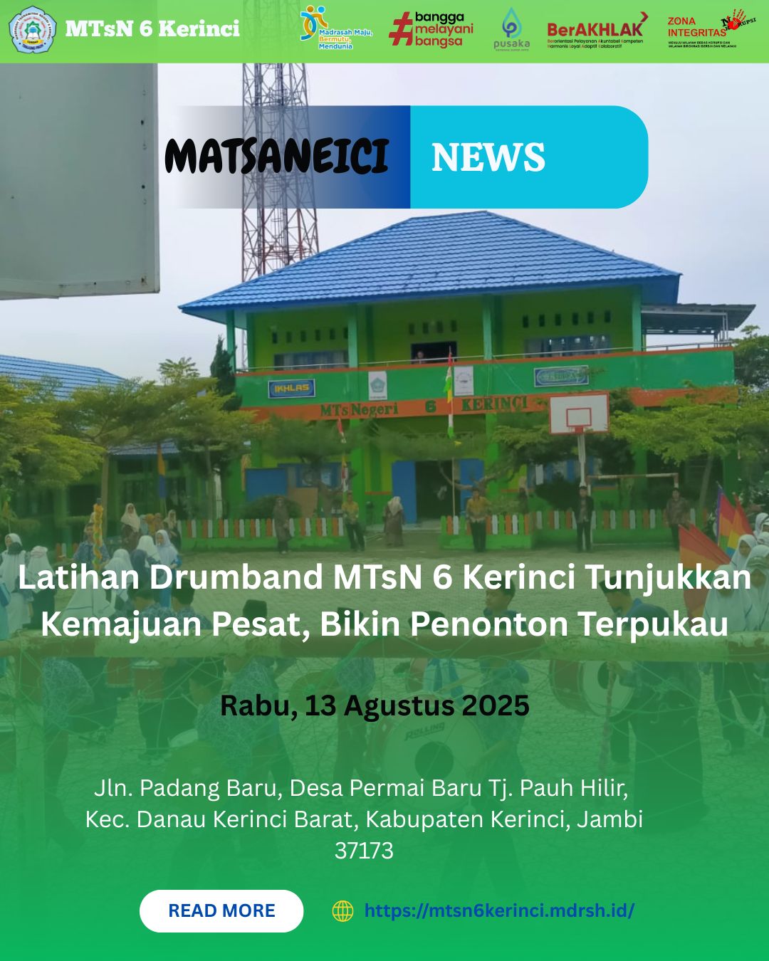 Latihan Drumband MTsN 6 Kerinci Tunjukkan Kemajuan Pesat, Bikin Penonton Terpukau Latihan Drumband MTsN 6 Kerinci Tunjukkan Kemajuan Pesat, Bikin Penonton Terpukau