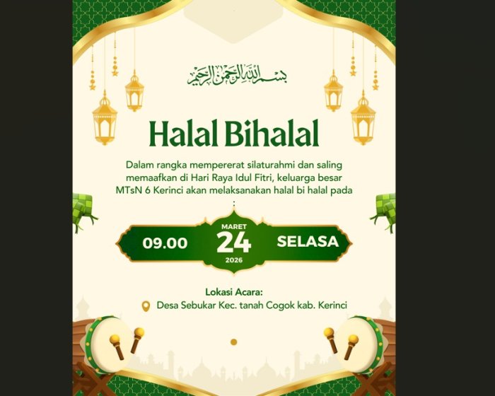 Keluarga Besar MTsN 6 Kerinci Siap Laksanakan Halal Bi Halal di Hari Lebaran Keempat