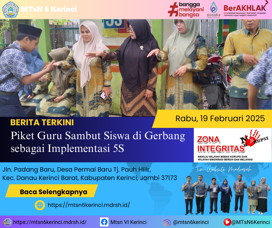 Piket Guru Sambut Siswa di Gerbang sebagai Implementasi 5S Piket Guru Sambut Siswa di Gerbang sebagai Implementasi 5S