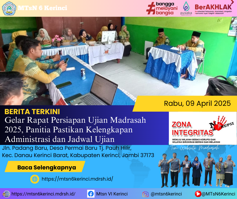 Gelar Rapat Persiapan Ujian Madrasah 2025, Panitia Pastikan Kelengkapan Administrasi dan Jadwal Ujian Gelar Rapat Persiapan Ujian Madrasah 2025, Panitia Pastikan Kelengkapan Administrasi dan Jadwal Ujian