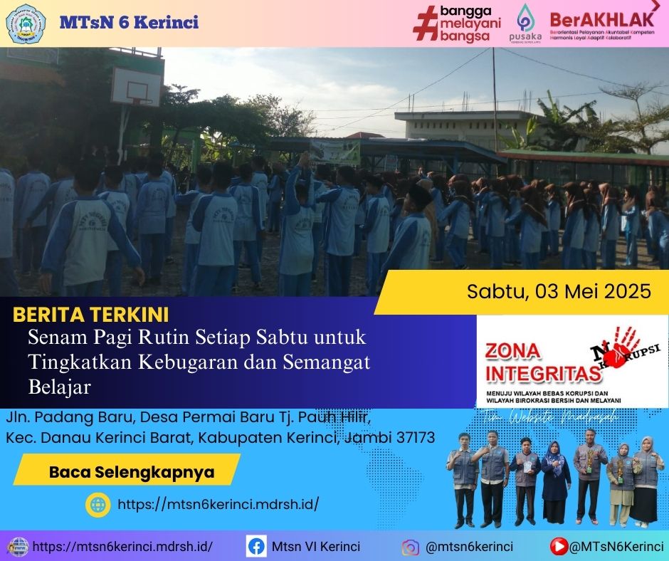 Senam Pagi Rutin Setiap Sabtu untuk Tingkatkan Kebugaran dan Semangat Belajar Senam Pagi Rutin Setiap Sabtu untuk Tingkatkan Kebugaran dan Semangat Belajar