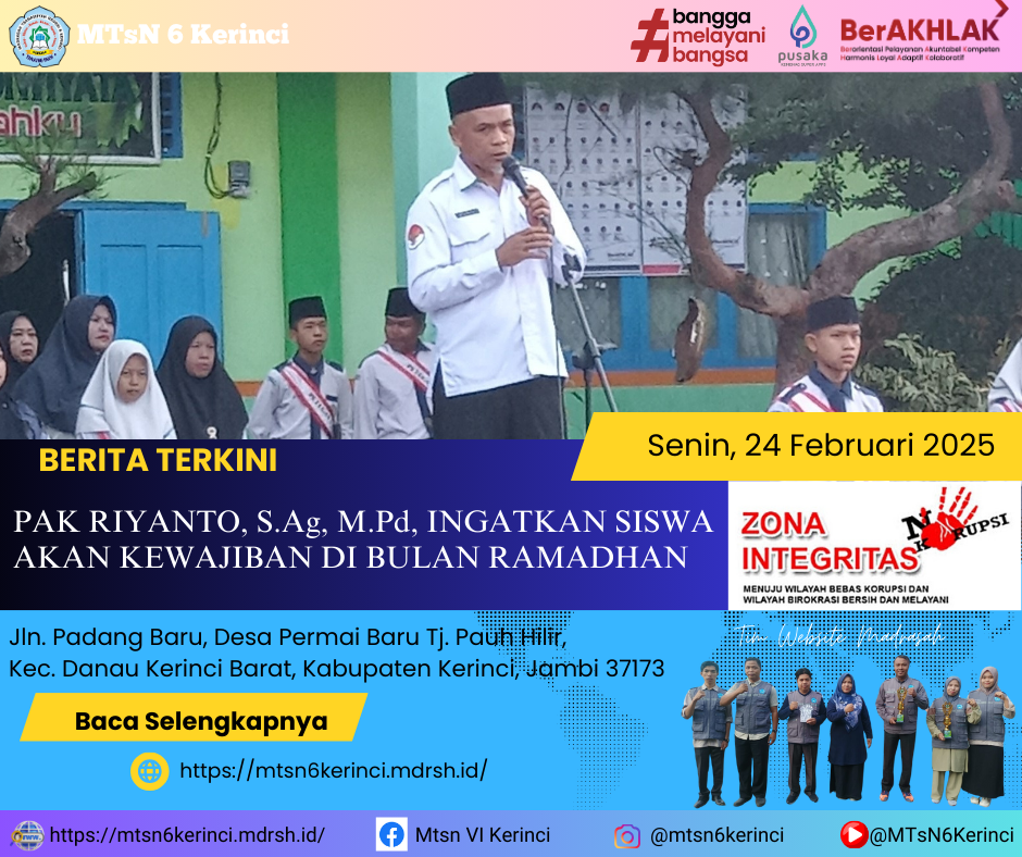 PAK RIYANTO, S.Ag, M.Pd INGATKAN SISWA AKAN KEWAJIBAN DI BULAN RAMADHAN 