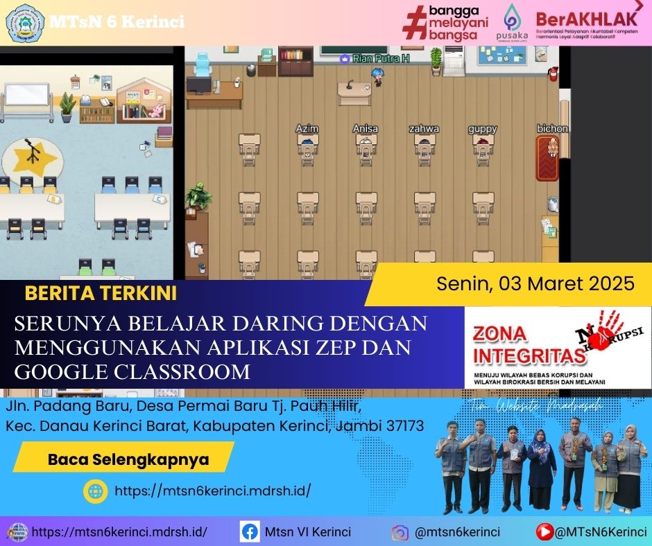 SERUNYA BELAJAR DARING DENGAN MENGGUNAKAN APLIKASI ZEP DAN GOOGLE CLASSROOM SERUNYA BELAJAR DARING DENGAN MENGGUNAKAN APLIKASI ZEP DAN GOOGLE CLASSROOM