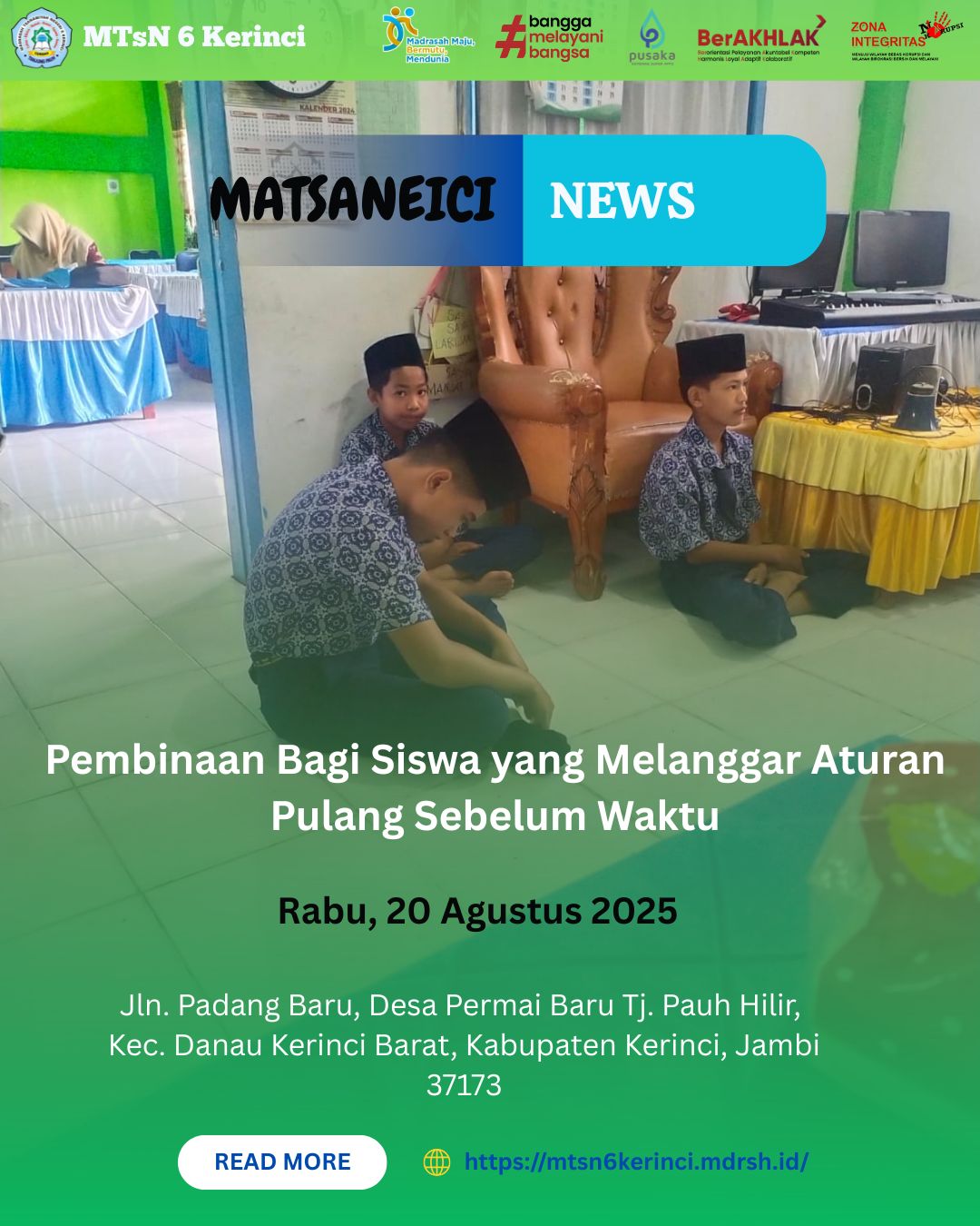 Pembinaan Bagi Siswa yang Melanggar Aturan Pulang Sebelum Waktu