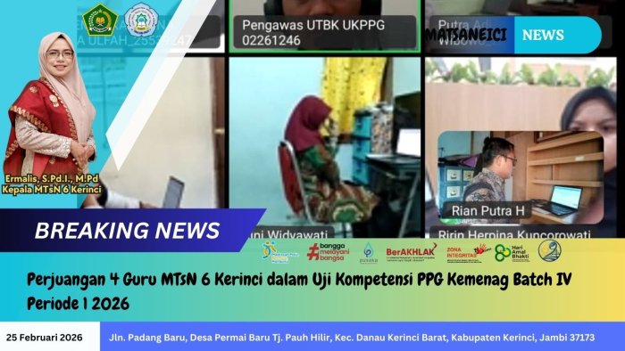 Perjuangan 4 Guru MTsN 6 Kerinci dalam Uji Kompetensi PPG Kemenag Batch IV Periode 1 2026