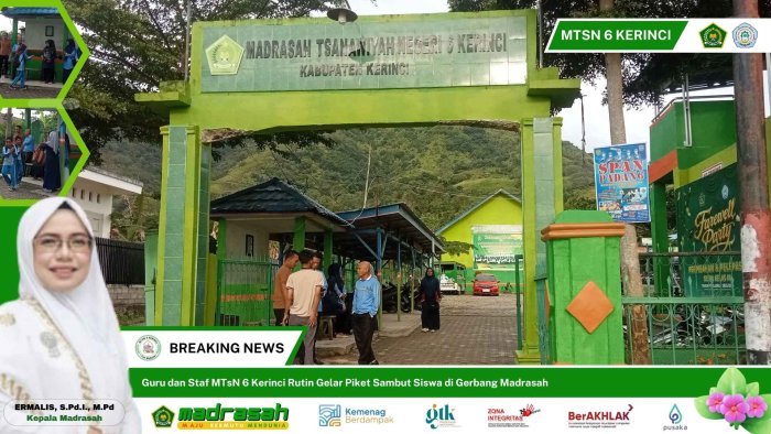 Guru dan Staf MTsN 6 Kerinci Rutin Gelar Piket Sambut Siswa di Gerbang Madrasah Guru dan Staf MTsN 6 Kerinci Rutin Gelar Piket Sambut Siswa di Gerbang Madrasah