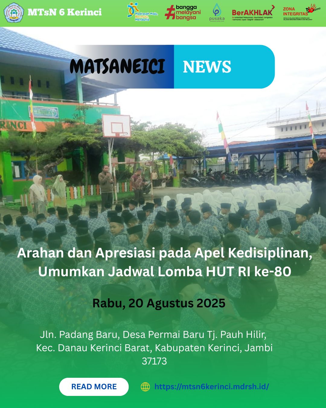 Arahan dan Apresiasi pada Apel Kedisiplinan, Umumkan Jadwal Lomba HUT RI ke-80 Arahan dan Apresiasi pada Apel Kedisiplinan, Umumkan Jadwal Lomba HUT RI ke-80
