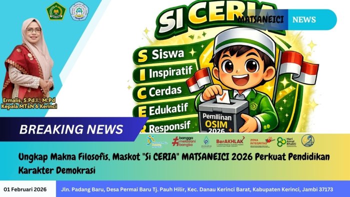 Ungkap Makna Filosofis, Maskot Si CERIA MATSANEICI 2026 Perkuat Pendidikan Karakter Demokrasi
