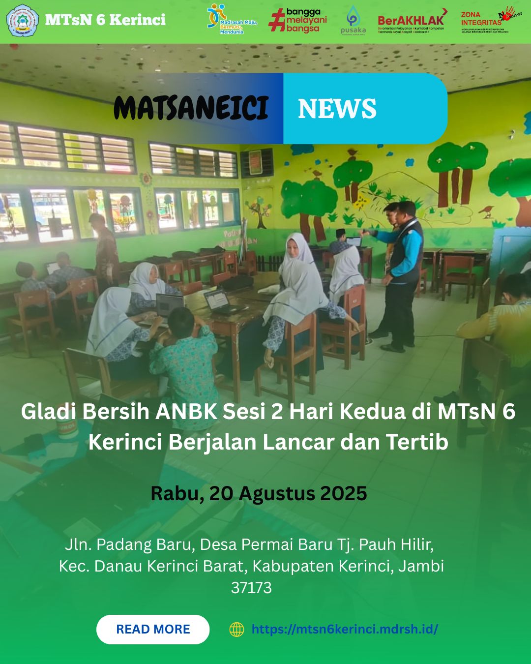 Gladi Bersih ANBK Sesi 2 Hari Kedua di MTsN 6 Kerinci Berjalan Lancar dan Tertib Gladi Bersih ANBK Sesi 2 Hari Kedua di MTsN 6 Kerinci Berjalan Lancar dan Tertib