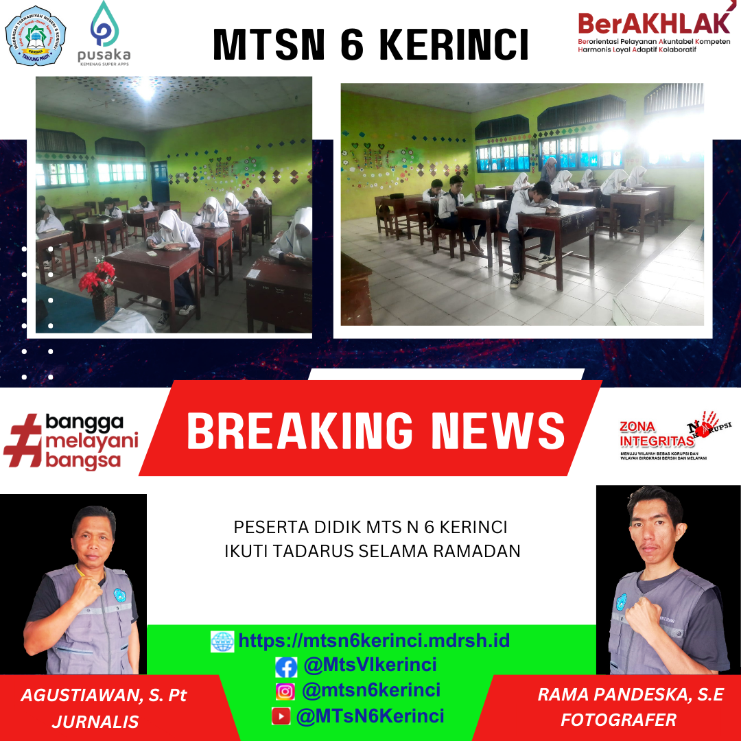 Peserta Didik MTs N 6 Kerinci Ikuti Tadarus Selama Ramadan