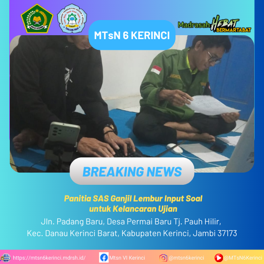 Panitia SAS Ganjil Lembur Input Soal untuk Kelancaran Ujian