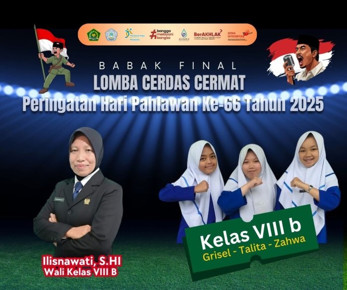 Kelas VIII B Tunjuk Trio Finalis LCC Hari Pahlawan, Talita Aska Hazizah Pimpin Tim ke Babak Penentuan