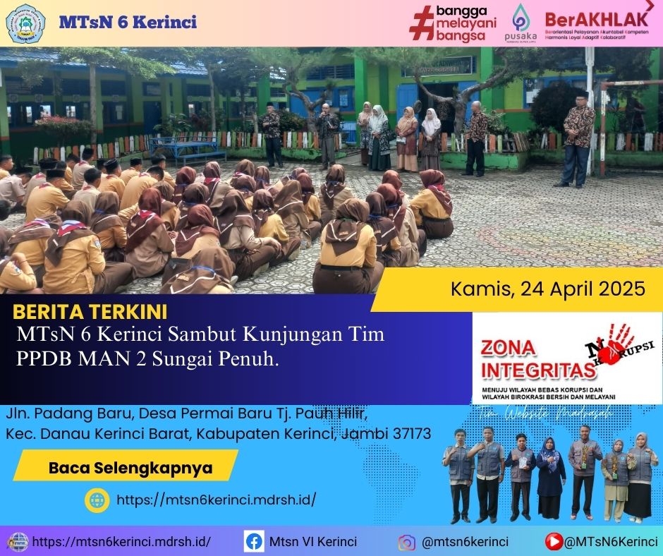 MTsN 6 Kerinci Sambut Kunjungan Tim PPDB MAN 2 Sungai Penuh MTsN 6 Kerinci Sambut Kunjungan Tim PPDB MAN 2 Sungai Penuh