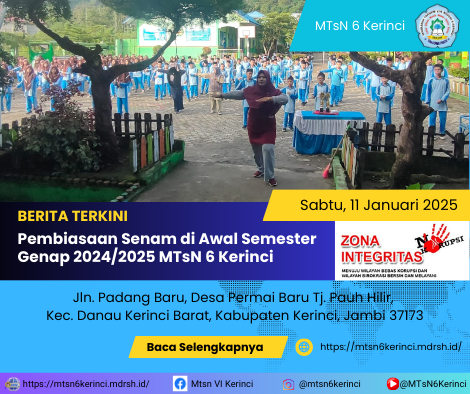 Pembiasaan Senam di Awal Semester Genap 2024/2025 MTsN 6 Kerinci Pembiasaan Senam di Awal Semester Genap 2024/2025 MTsN 6 Kerinci