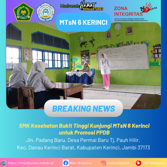 SMK Kesehatan Bukit Tinggi Kunjungi MTsN 6 Kerinci untuk Promosi PPDB SMK Kesehatan Bukit Tinggi Kunjungi MTsN 6 Kerinci untuk Promosi PPDB