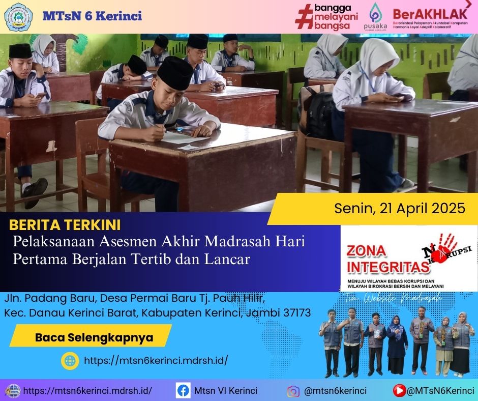 Pelaksanaan Asesmen Akhir Madrasah Hari Pertama Berjalan Tertib dan Lancar 