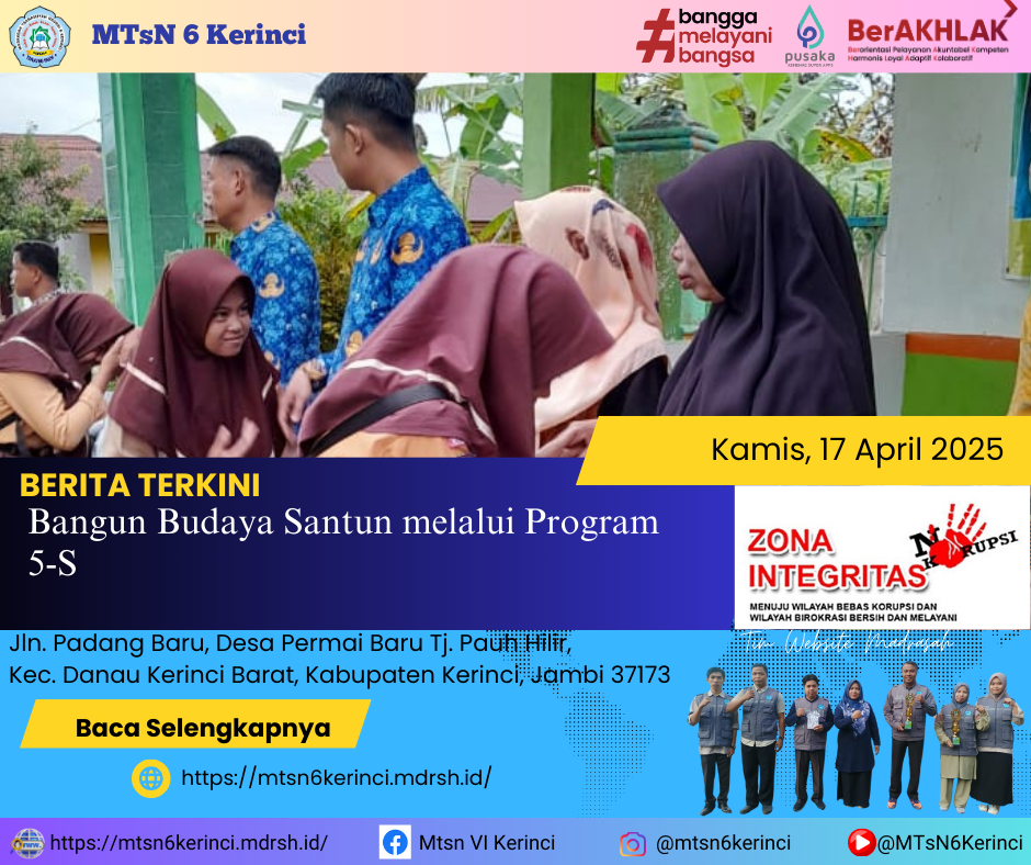 Bangun Budaya Santun melalui Program 5-S