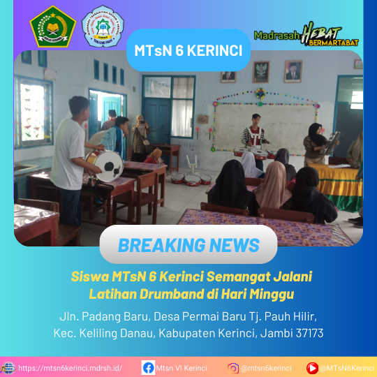 Siswa MTsN 6 Kerinci Semangat Jalani Latihan Drumband di Hari Minggu Siswa MTsN 6 Kerinci Semangat Jalani Latihan Drumband di Hari Minggu