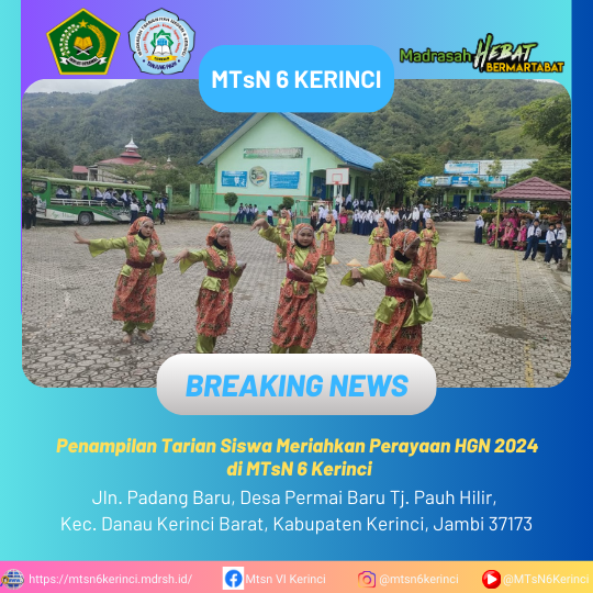 Penampilan Tarian Siswa Meriahkan Perayaan HGN 2024 di MTsN 6 Kerinci Penampilan Tarian Siswa Meriahkan Perayaan HGN 2024 di MTsN 6 Kerinci