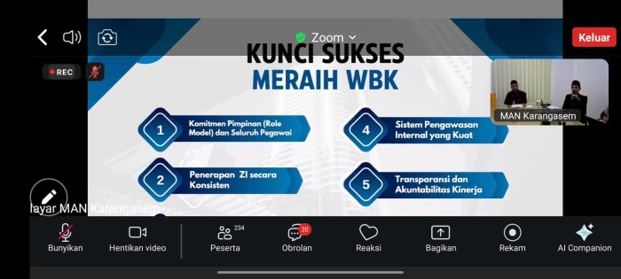 Tingkatkan Kualitas Layanan, Tim ZI MTsN 6 Kerinci Siap Ikuti Rapat Koordinasi PMPZI 2025 dan Persiapan 2026