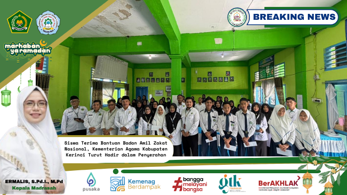 Siswa Terima Bantuan Badan Amil Zakat Nasional, Kementerian Agama Kabupaten Kerinci Turut Hadir dalam Penyerahan