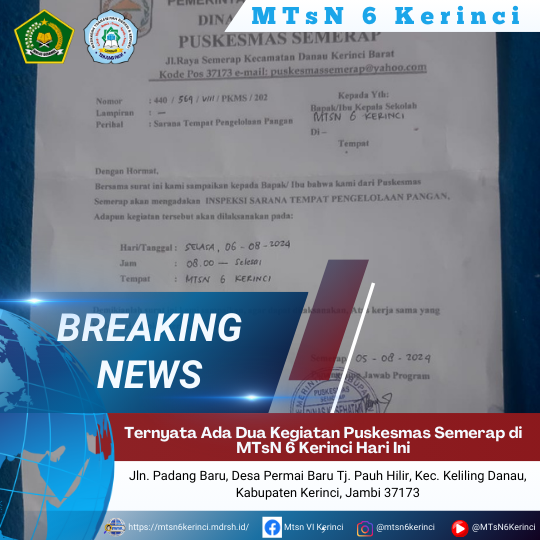 Ternyata Ada Dua Kegiatan Puskesmas Semerap di MTsN 6 Kerinci Hari Ini Ternyata Ada Dua Kegiatan Puskesmas Semerap di MTsN 6 Kerinci Hari Ini