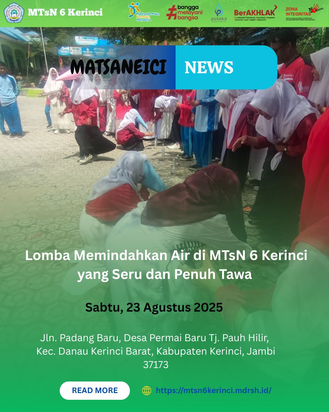 Lomba Memindahkan Air di MTsN 6 Kerinci yang Seru dan Penuh Tawa Lomba Memindahkan Air di MTsN 6 Kerinci yang Seru dan Penuh Tawa