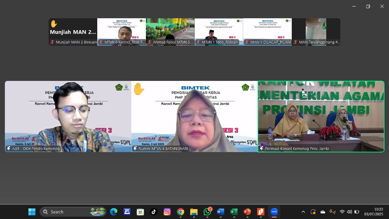 MTsN 6 Kerinci Tetap Semangat Ikuti Bimtek ZI Area 3 Penataan Sistem Manajemen SDM