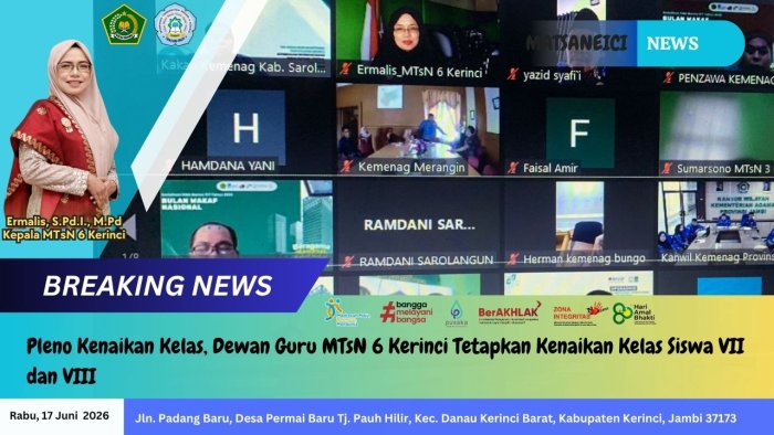Perkuat Kepedulian Sosial, Kepala MTsN 6 Kerinci Ikuti Zoom Meeting Pra Pelaksanaan Lebaran Yatim dan Disabilitas 2026 Perkuat Kepedulian Sosial, Kepala MTsN 6 Kerinci Ikuti Zoom Meeting Pra Pelaksanaan Lebaran Yatim dan Disabilitas 2026