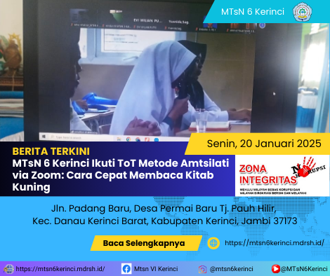 MTsN 6 Kerinci Ikuti ToT Metode Amtsilati via Zoom: Cara Cepat Membaca Kitab Kuning MTsN 6 Kerinci Ikuti ToT Metode Amtsilati via Zoom: Cara Cepat Membaca Kitab Kuning