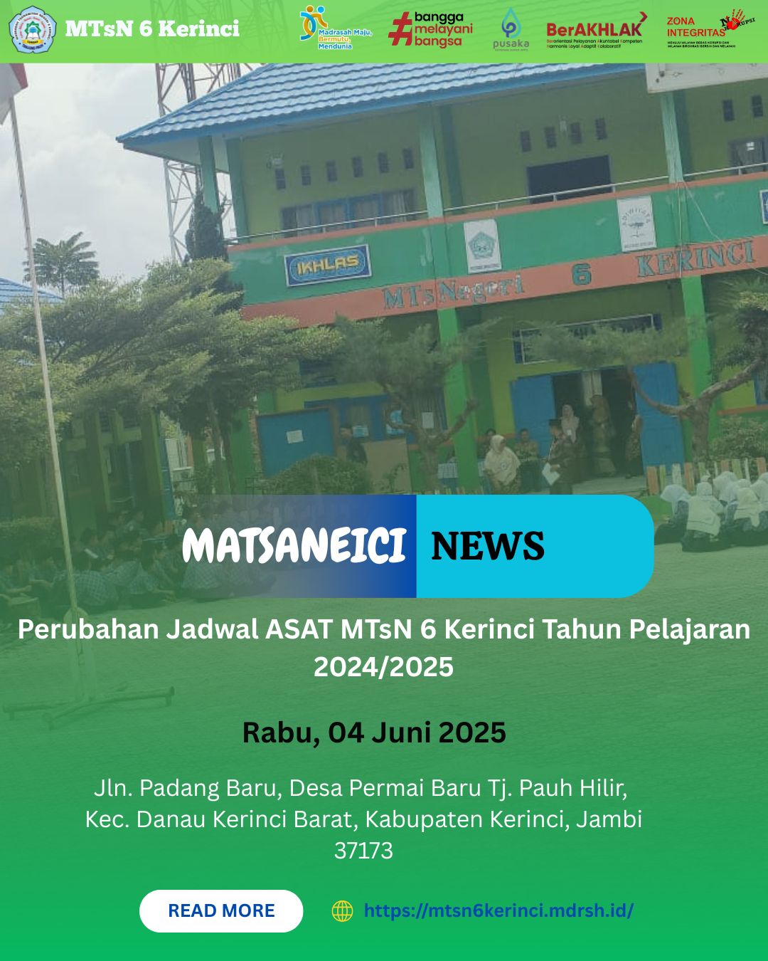Perubahan Jadwal ASAT MTsN 6 Kerinci Tahun Pelajaran 2024/2025 Perubahan Jadwal ASAT MTsN 6 Kerinci Tahun Pelajaran 2024/2025