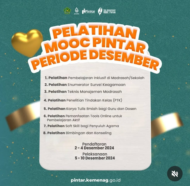 Info Pelatihan PINTAR Bulan Desember 2024