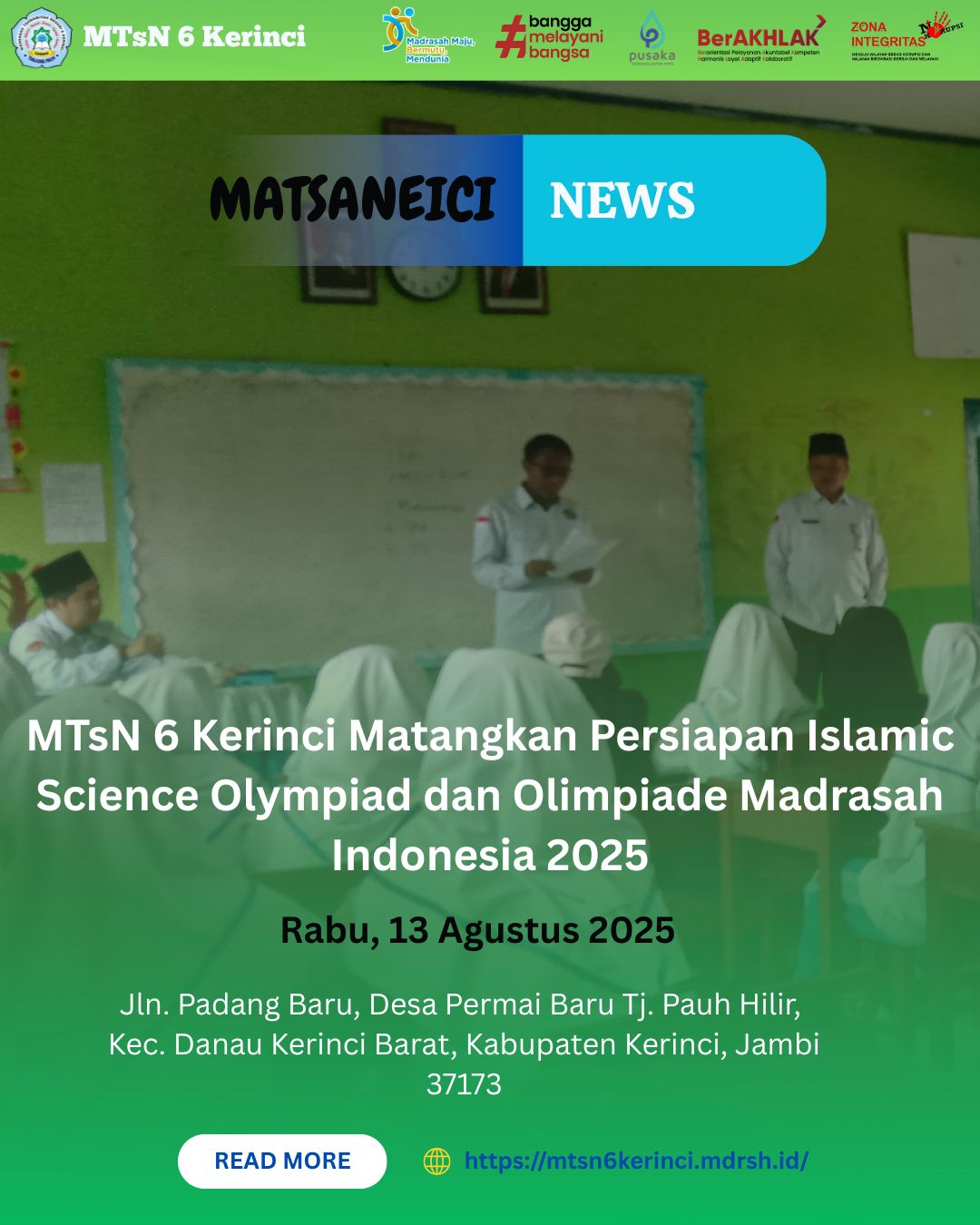 MTsN 6 Kerinci Matangkan Persiapan Islamic Science Olympiad dan Olimpiade Madrasah Indonesia 2025 MTsN 6 Kerinci Matangkan Persiapan Islamic Science Olympiad dan Olimpiade Madrasah Indonesia 2025