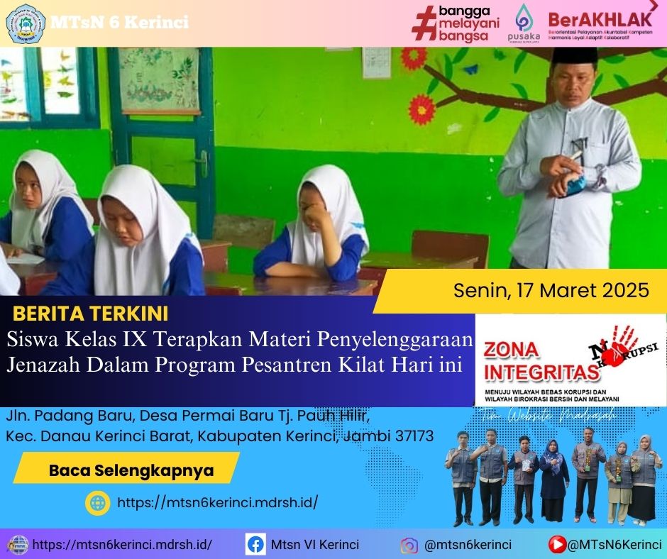 Siswa Kelas IX Terapkan Materi Penyelenggaraan Jenazah dalam Program Pesantren Kilat