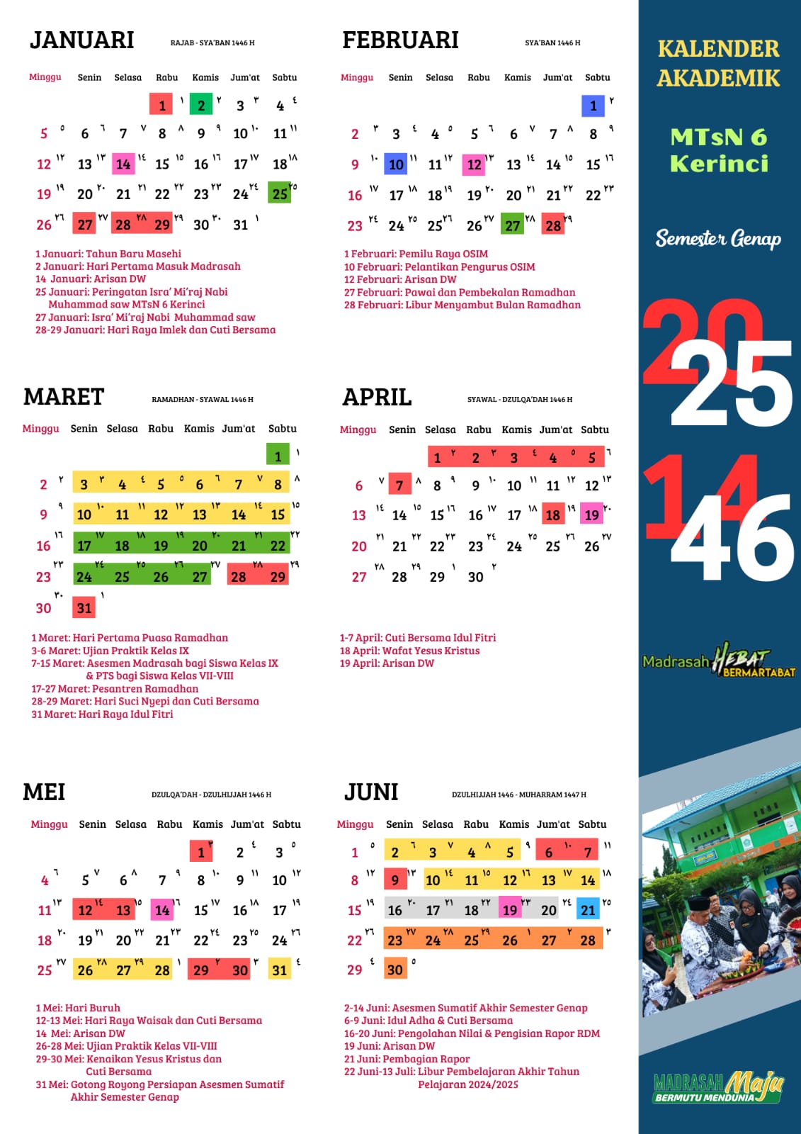 MTsN 6 Kerinci Launching Kalender Akademik Semester Genap Tahun Pelajaran 2024/2025 MTsN 6 Kerinci Launching Kalender Akademik Semester Genap Tahun Pelajaran 2024/2025