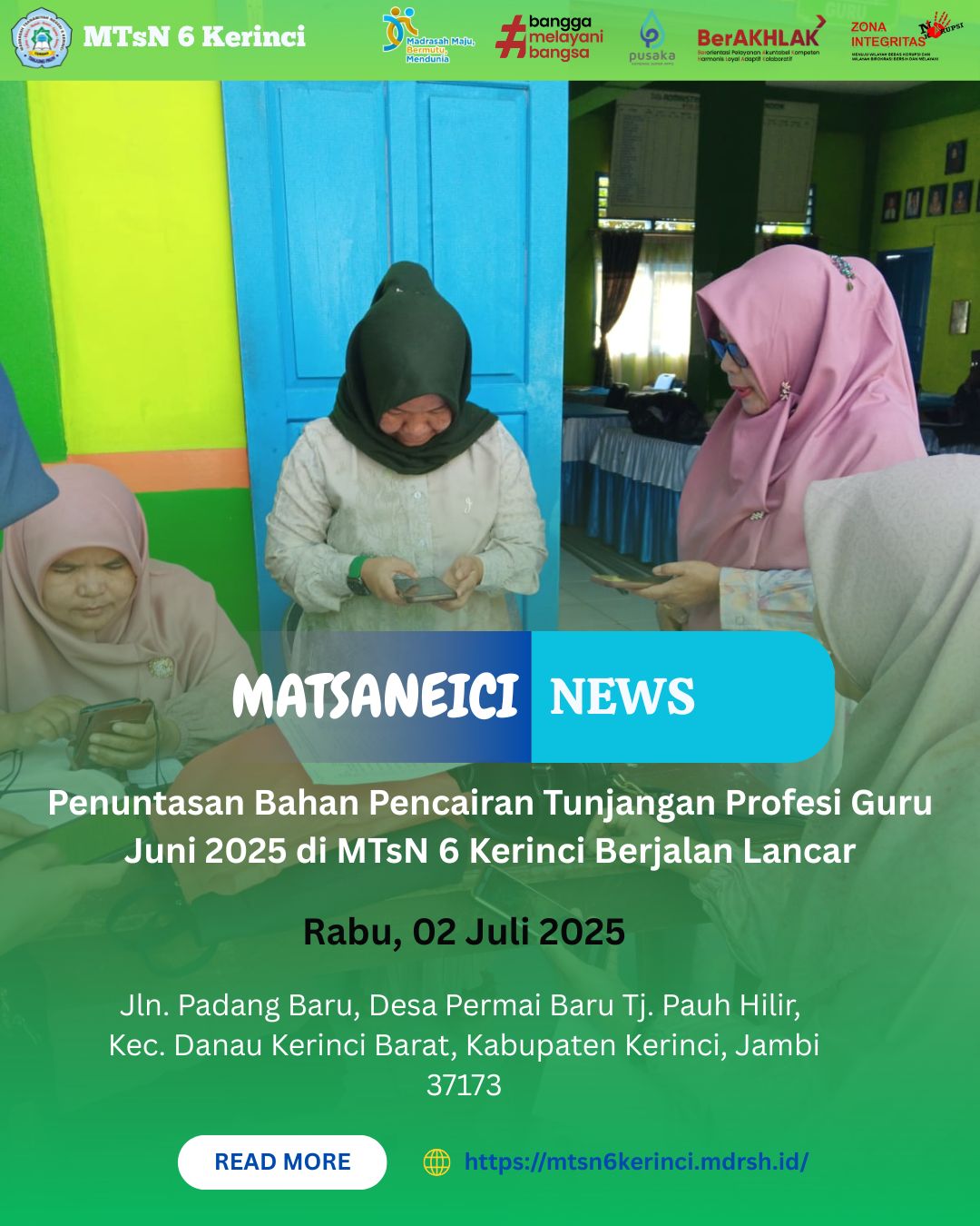 Penuntasan Bahan Pencairan Tunjangan Profesi Guru Juni 2025 di MTsN 6 Kerinci Berjalan Lancar Penuntasan Bahan Pencairan Tunjangan Profesi Guru Juni 2025 di MTsN 6 Kerinci Berjalan Lancar