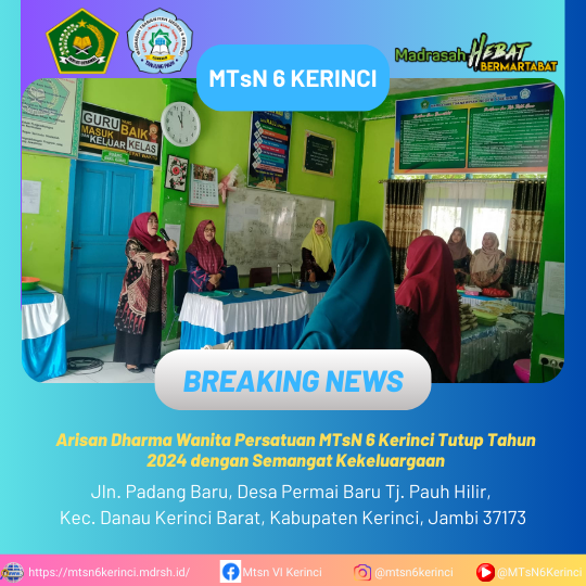 Arisan Dharma Wanita Persatuan MTsN 6 Kerinci Tutup Tahun 2024 dengan Semangat Kekeluargaan Arisan Dharma Wanita Persatuan MTsN 6 Kerinci Tutup Tahun 2024 dengan Semangat Kekeluargaan