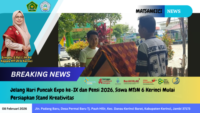 Jelang Hari Puncak Expo ke-IX dan Pensi 2026, Siswa MTsN 6 Kerinci Mulai Persiapkan Stand Kreativitas
