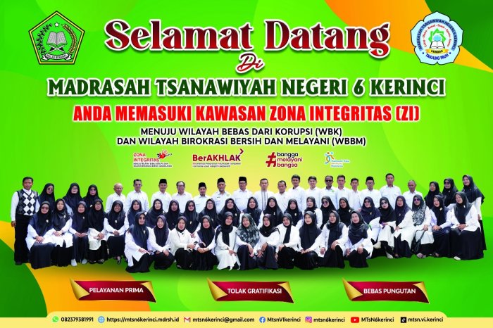 Tim Zona Integritas MTsN 6 Kerinci Mulai Persiapkan dan Lengkapi Evidence Triwulan IV