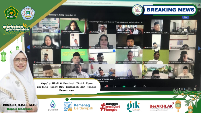 Kepala MTsN 6 Kerinci Ikuti Zoom Meeting Rapat MBG Madrasah dan Pondok Pesantren