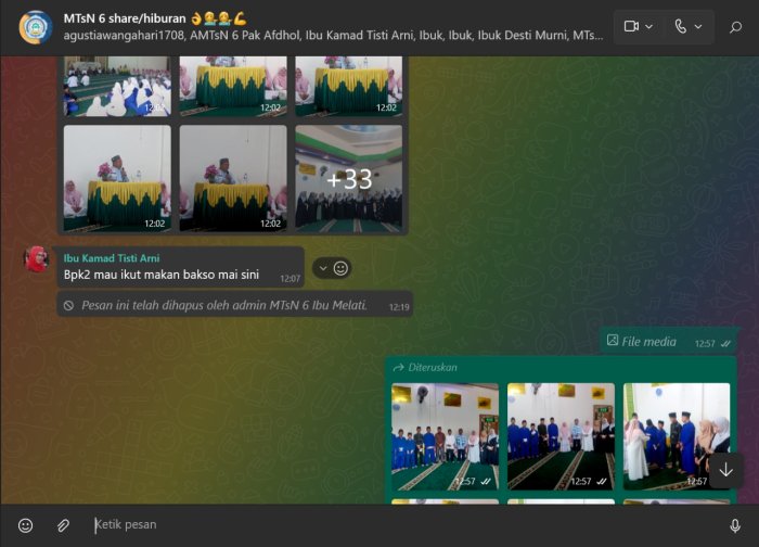 Kepala MTsN 6 Kerinci Traktir PTK Makan Bakso dan Mie Ayam Usai Peringatan Maulid Nabi
