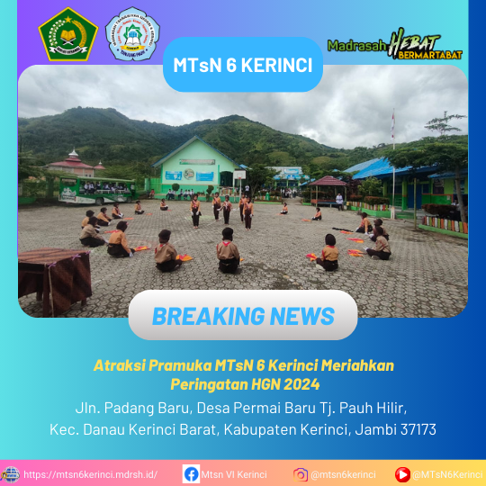 Atraksi Pramuka MTsN 6 Kerinci Meriahkan Peringatan HGN 2024