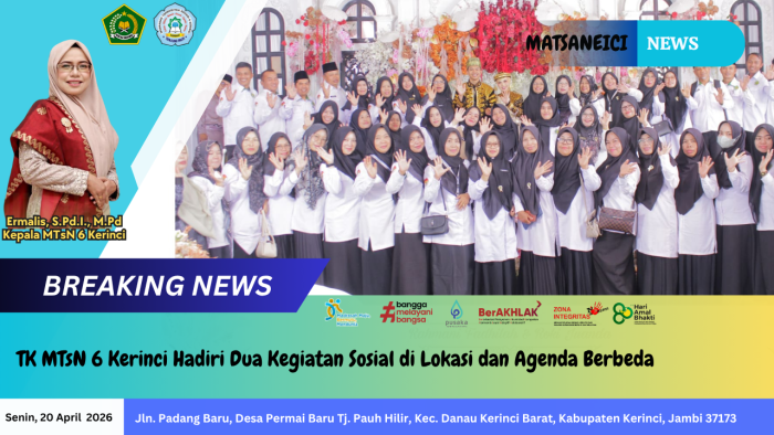 PTK MTsN 6 Kerinci Hadiri Dua Kegiatan Sosial di Lokasi dan Agenda Berbeda